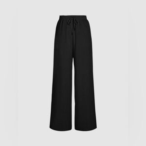 Cider Classic Black Wide-Leg Pants